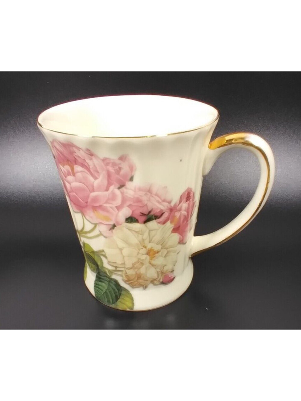 Burton & Burton Romantic pink Rose Gold Trim Porcelain Coffee Tea Cup Mug 2005